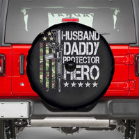 Husband Daddy Protector Hero Spare Tire Cover Dad Guns Fathers Day Camo American Flag