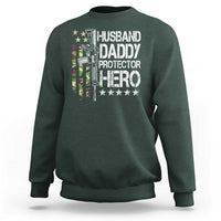 Husband Daddy Protector Hero Sweatshirt Dad Guns Fathers Day Camo American Flag