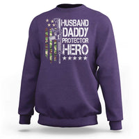 Husband Daddy Protector Hero Sweatshirt Dad Guns Fathers Day Camo American Flag