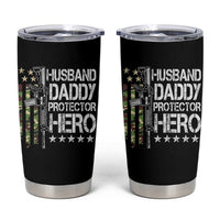 Husband Daddy Protector Hero Tumbler Cup Dad Guns Fathers Day Camo American Flag