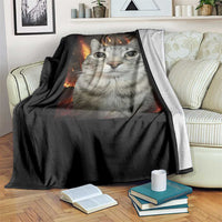Rage Is Consuming Me Cat Throw Blanket Funny Weird Humor Silly Cat Meme - Wonder Print Shop