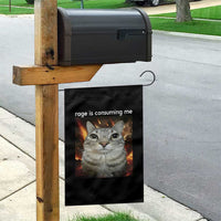 Rage Is Consuming Me Cat Garden Flag Funny Weird Humor Silly Cat Meme - Wonder Print Shop