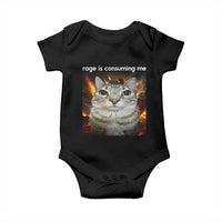 Rage Is Consuming Me Cat Baby Onesie Funny Weird Humor Silly Cat Meme - Wonder Print Shop