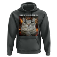 Rage Is Consuming Me Cat Hoodie Funny Weird Humor Silly Cat Meme - Wonder Print Shop