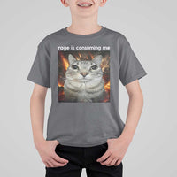Rage Is Consuming Me Cat T Shirt For Kid Funny Weird Humor Silly Cat Meme - Wonder Print Shop
