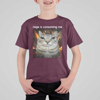Rage Is Consuming Me Cat T Shirt For Kid Funny Weird Humor Silly Cat Meme - Wonder Print Shop