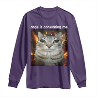 Rage Is Consuming Me Cat Long Sleeve Shirt Funny Weird Humor Silly Cat Meme - Wonder Print Shop