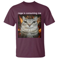 Rage Is Consuming Me Cat T Shirt Funny Weird Humor Silly Cat Meme - Wonder Print Shop