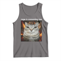 Rage Is Consuming Me Cat Tank Top Funny Weird Humor Silly Cat Meme - Wonder Print Shop