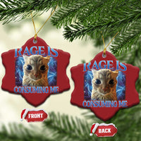 Rage Is Consuming Me Cat Meme Christmas Ornament Funny Weird Humor Cat Face Bootleg - Wonder Print Shop