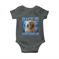 Rage Is Consuming Me Cat Meme Baby Onesie Funny Weird Humor Cat Face Bootleg - Wonder Print Shop