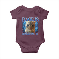 Rage Is Consuming Me Cat Meme Baby Onesie Funny Weird Humor Cat Face Bootleg - Wonder Print Shop