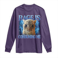 Rage Is Consuming Me Cat Meme Long Sleeve Shirt Funny Weird Humor Cat Face Bootleg - Wonder Print Shop