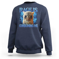 Rage Is Consuming Me Cat Meme Sweatshirt Funny Weird Humor Cat Face Bootleg - Wonder Print Shop