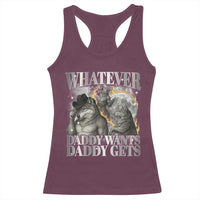 Funny Alpha Wolf Meme Racerback Tank Top Whatever Daddy Wants Daddy Gets Cringe Humor - Wonder Print Shop