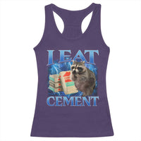 I Eat Cement Racerback Tank Top Cursed Raccoon Funny Oddly Dank Meme Gen Z - Wonder Print Shop