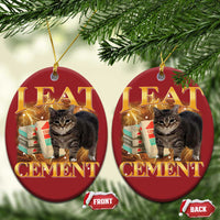 I Eat Cement Cat Meme Christmas Ornament Funny Internet Memes Bootleg Cursed Cat Lovers - Wonder Print Shop