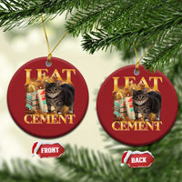 I Eat Cement Cat Meme Christmas Ornament Funny Internet Memes Bootleg Cursed Cat Lovers - Wonder Print Shop