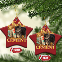 I Eat Cement Cat Meme Christmas Ornament Funny Internet Memes Bootleg Cursed Cat Lovers - Wonder Print Shop
