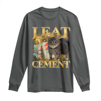 I Eat Cement Cat Meme Long Sleeve Shirt Funny Internet Memes Bootleg Cursed Cat Lovers - Wonder Print Shop