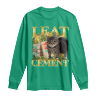 I Eat Cement Cat Meme Long Sleeve Shirt Funny Internet Memes Bootleg Cursed Cat Lovers - Wonder Print Shop