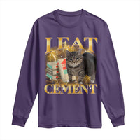 I Eat Cement Cat Meme Long Sleeve Shirt Funny Internet Memes Bootleg Cursed Cat Lovers - Wonder Print Shop