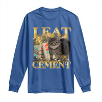 I Eat Cement Cat Meme Long Sleeve Shirt Funny Internet Memes Bootleg Cursed Cat Lovers - Wonder Print Shop