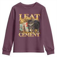 I Eat Cement Cat Meme Youth Sweatshirt Funny Internet Memes Bootleg Cursed Cat Lovers - Wonder Print Shop