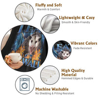 Possum Meme Throw Blanket I Eat Drywall Opossum Funny Weird Cursed Internet Memes - Wonder Print Shop