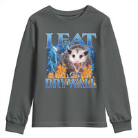Possum Meme Youth Sweatshirt I Eat Drywall Opossum Funny Weird Cursed Internet Memes - Wonder Print Shop