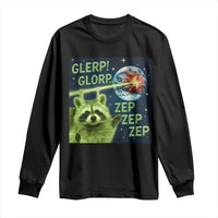 Funny Alien Raccoon Meme Long Sleeve Shirt Glerp Glorp Brainrot Stupid Gift - Wonder Print Shop
