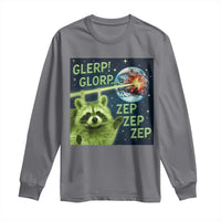 Funny Alien Raccoon Meme Long Sleeve Shirt Glerp Glorp Brainrot Stupid Gift - Wonder Print Shop