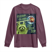 Funny Alien Raccoon Meme Long Sleeve Shirt Glerp Glorp Brainrot Stupid Gift - Wonder Print Shop