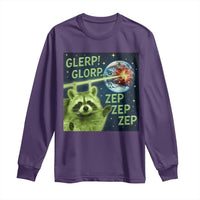 Funny Alien Raccoon Meme Long Sleeve Shirt Glerp Glorp Brainrot Stupid Gift - Wonder Print Shop
