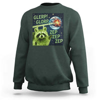 Funny Alien Raccoon Meme Sweatshirt Glerp Glorp Brainrot Stupid Gift - Wonder Print Shop
