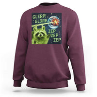 Funny Alien Raccoon Meme Sweatshirt Glerp Glorp Brainrot Stupid Gift - Wonder Print Shop