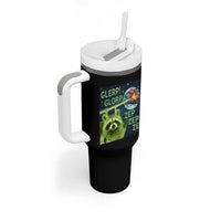 Funny Alien Raccoon Meme Tumbler With Handle Glerp Glorp Brainrot Stupid Gift - Wonder Print Shop