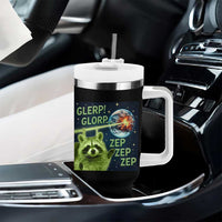 Funny Alien Raccoon Meme Tumbler With Handle Glerp Glorp Brainrot Stupid Gift - Wonder Print Shop
