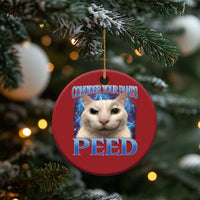 Meme Cat Christmas Ornament Funny Weird Humor Consider Your Pants Peed - Wonder Print Shop