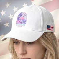 Beach Bum Baseball Cap Summer Vacation Beach Lover Surf Wave Vintage Tropical Sunset Aesthetic