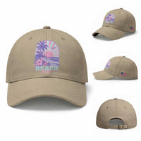 Beach Bum Baseball Cap Summer Vacation Beach Lover Surf Wave Vintage Tropical Sunset Aesthetic