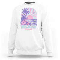 Beach Bum Sweatshirt Summer Vacation Beach Lover Surf Wave Vintage Tropical Sunset Aesthetic