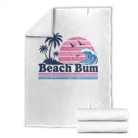 Beach Bum Throw Blanket Retro Summer Vacation Surf Wave Tropical Sunset Aesthetic
