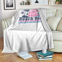 Beach Bum Throw Blanket Retro Summer Vacation Surf Wave Tropical Sunset Aesthetic