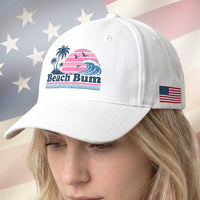 Beach Bum Baseball Cap Retro Summer Vacation Surf Wave Tropical Sunset Aesthetic