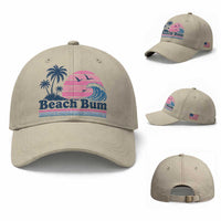 Beach Bum Baseball Cap Retro Summer Vacation Surf Wave Tropical Sunset Aesthetic
