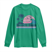 Beach Bum Long Sleeve Shirt Retro Summer Vacation Surf Wave Tropical Sunset Aesthetic