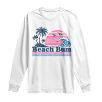 Beach Bum Long Sleeve Shirt Retro Summer Vacation Surf Wave Tropical Sunset Aesthetic