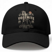 Vintage Yosemite National Park Baseball Cap Retro Bear Nature Wildlife Forest