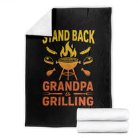 Grandpa Is Grilling Throw Blanket Funny Fathers Day BBQ